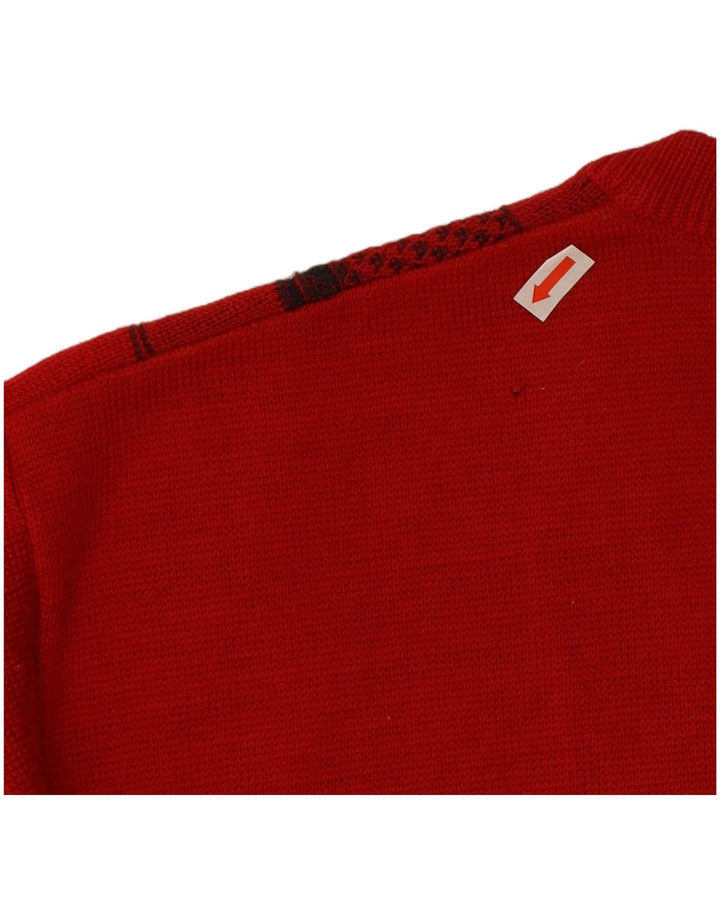 Gabicci Pull Col V Homme Laine Géométrique Rouge Moyen