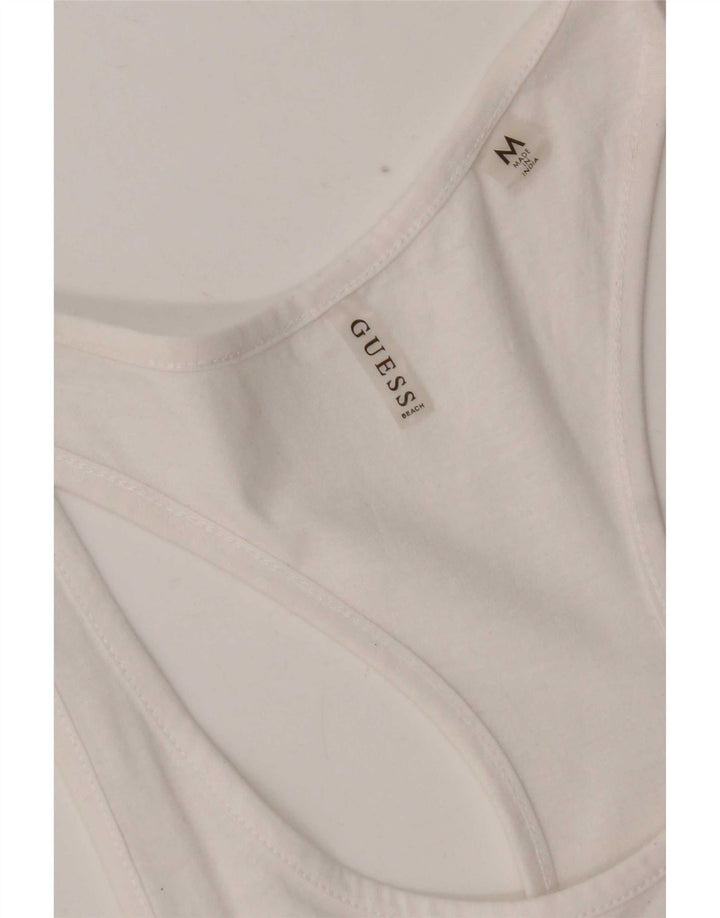 Guess Robe d'été graphique pour femme UK 12 Blanc moyen