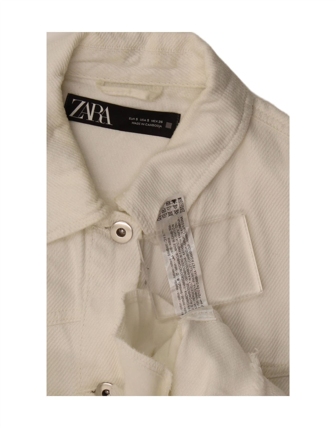 Zara Femme Surchemise UK 10 Petit Coton Blanc