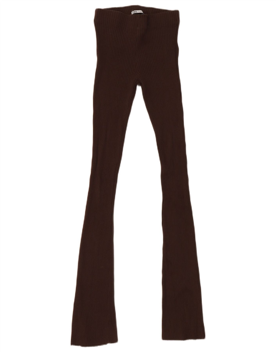 Zara Leggings Femme UK 8 Petit Coton Marron