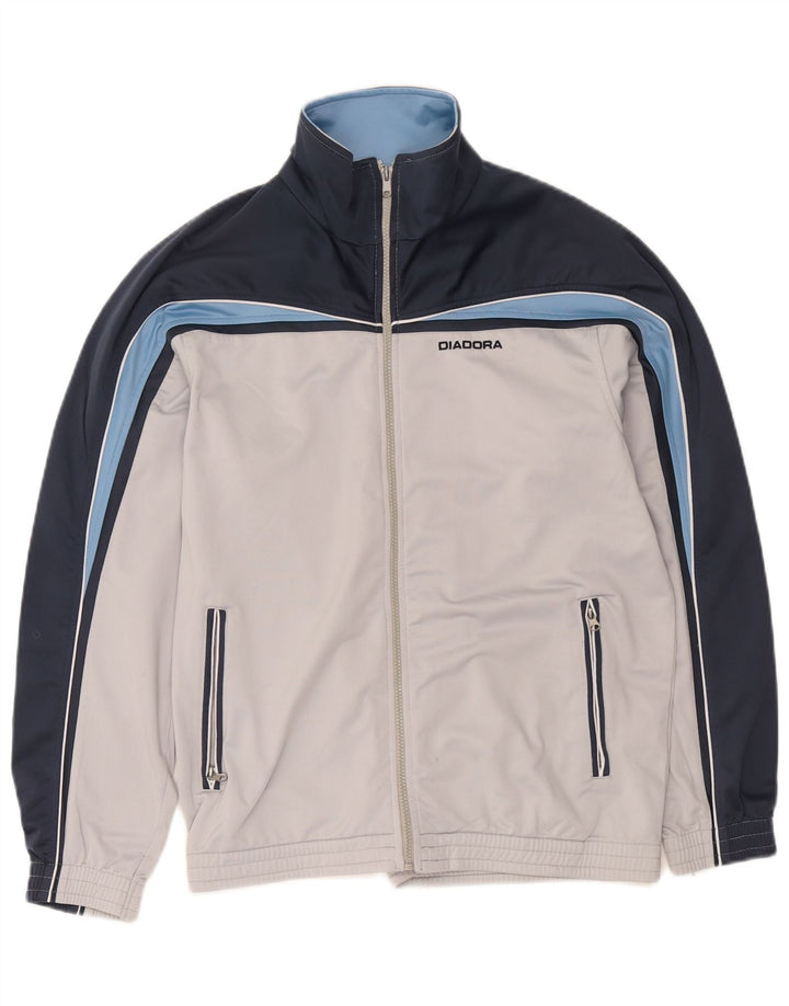 Diadora Veste de survêtement pour homme UK 40 Gris moyen Colorblock Polyester