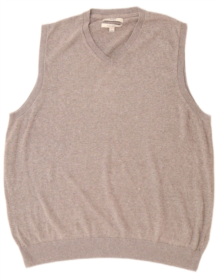 Marks & Spencer Débardeur pour homme en coton gris Taille L