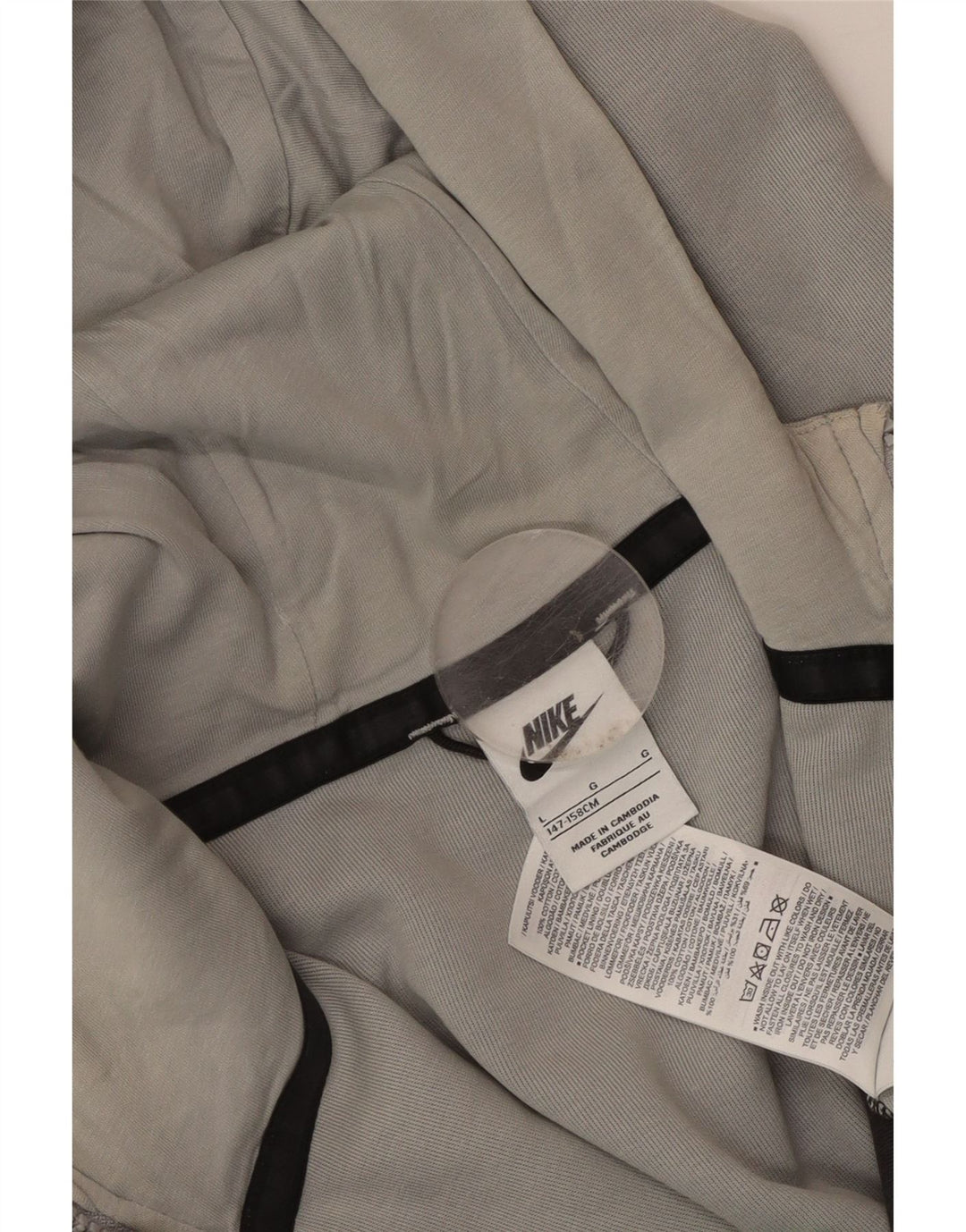 Nike Garçon Zip Sweat à capuche Pull 12-13 ans Grand Gris Coton