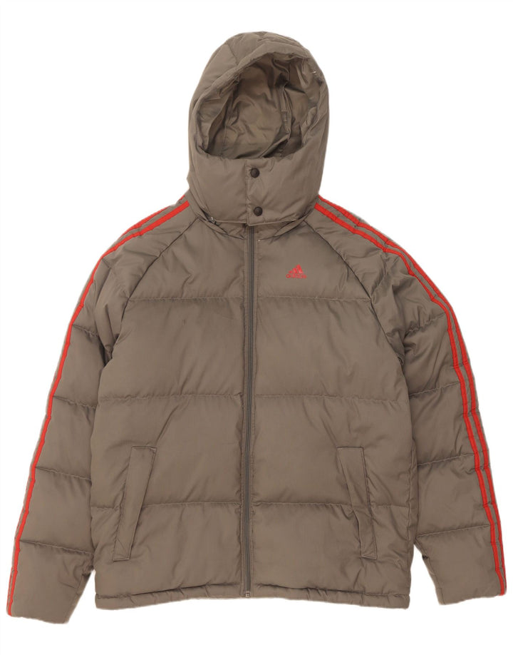 Adidas Veste rembourrée à capuche pour homme UK 36 Petit Gris