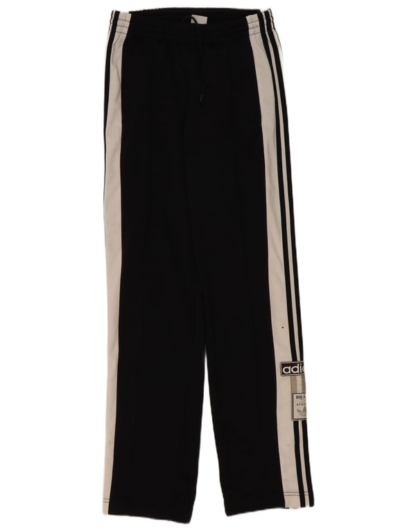 Adidas Pantalon de survêtement pour femme UK 6 XS Noir Colourblock Polyester