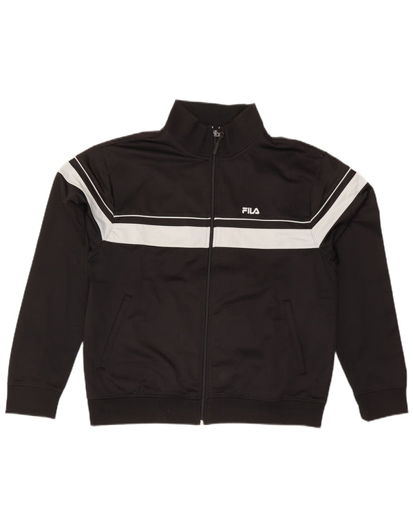 Fila Veste de survêtement pour homme Large Noir Colorblock Polyester