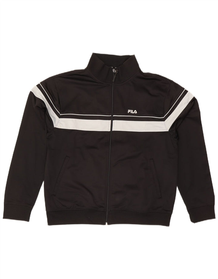 Fila Veste de survêtement pour homme Large Noir Colorblock Polyester