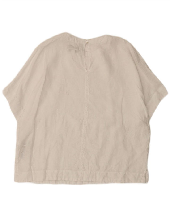 Marks & Spencer Chemisier surdimensionné pour femme UK 14 Grand lin blanc