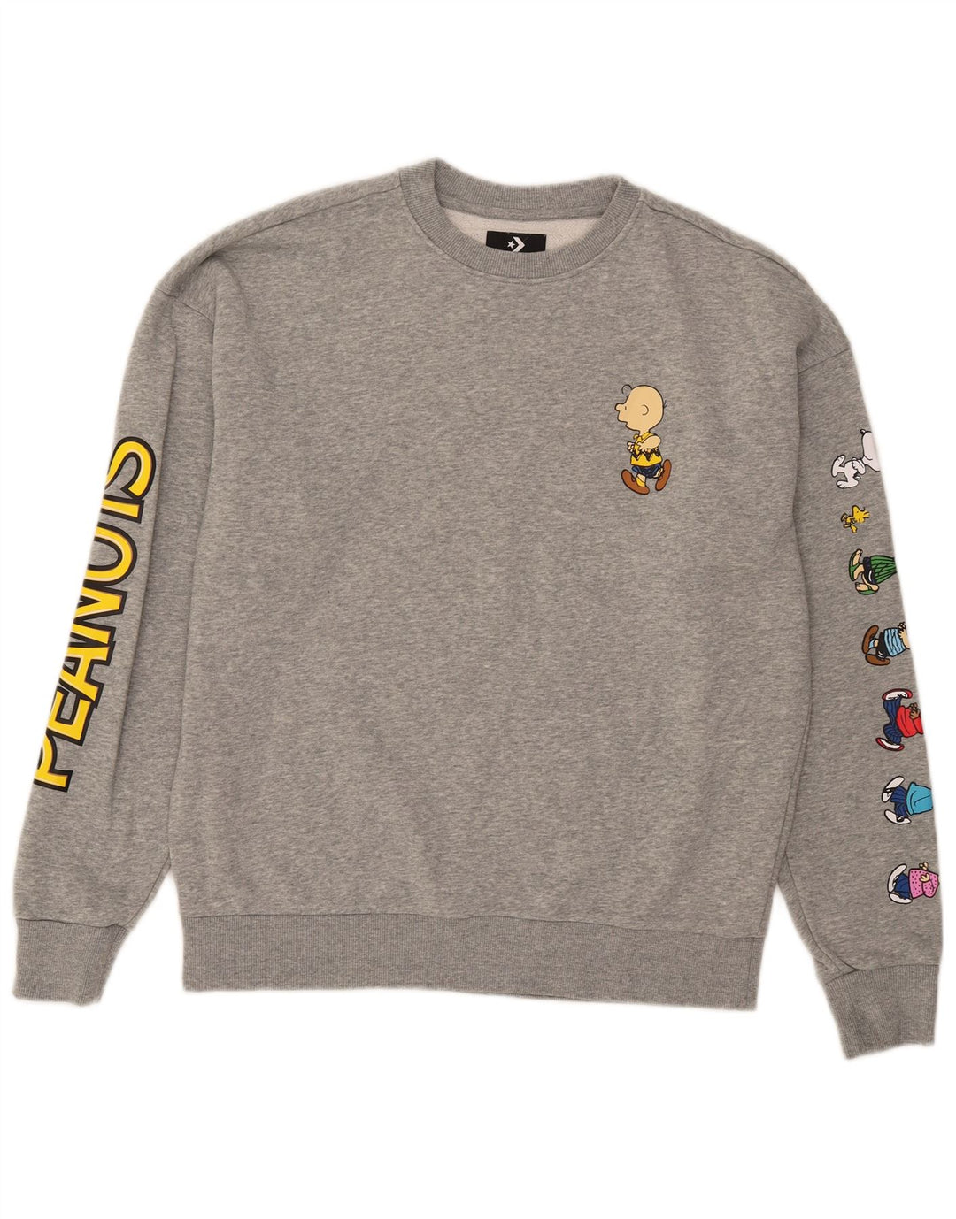 Converse Sweat-Shirt Peanuts Graphic Homme Gris Moyen Coton