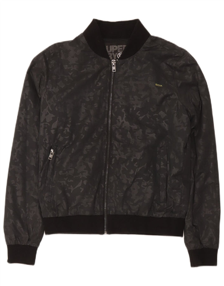 Superdry Veste de survêtement pour femme UK 14 Medium Black Camouflage