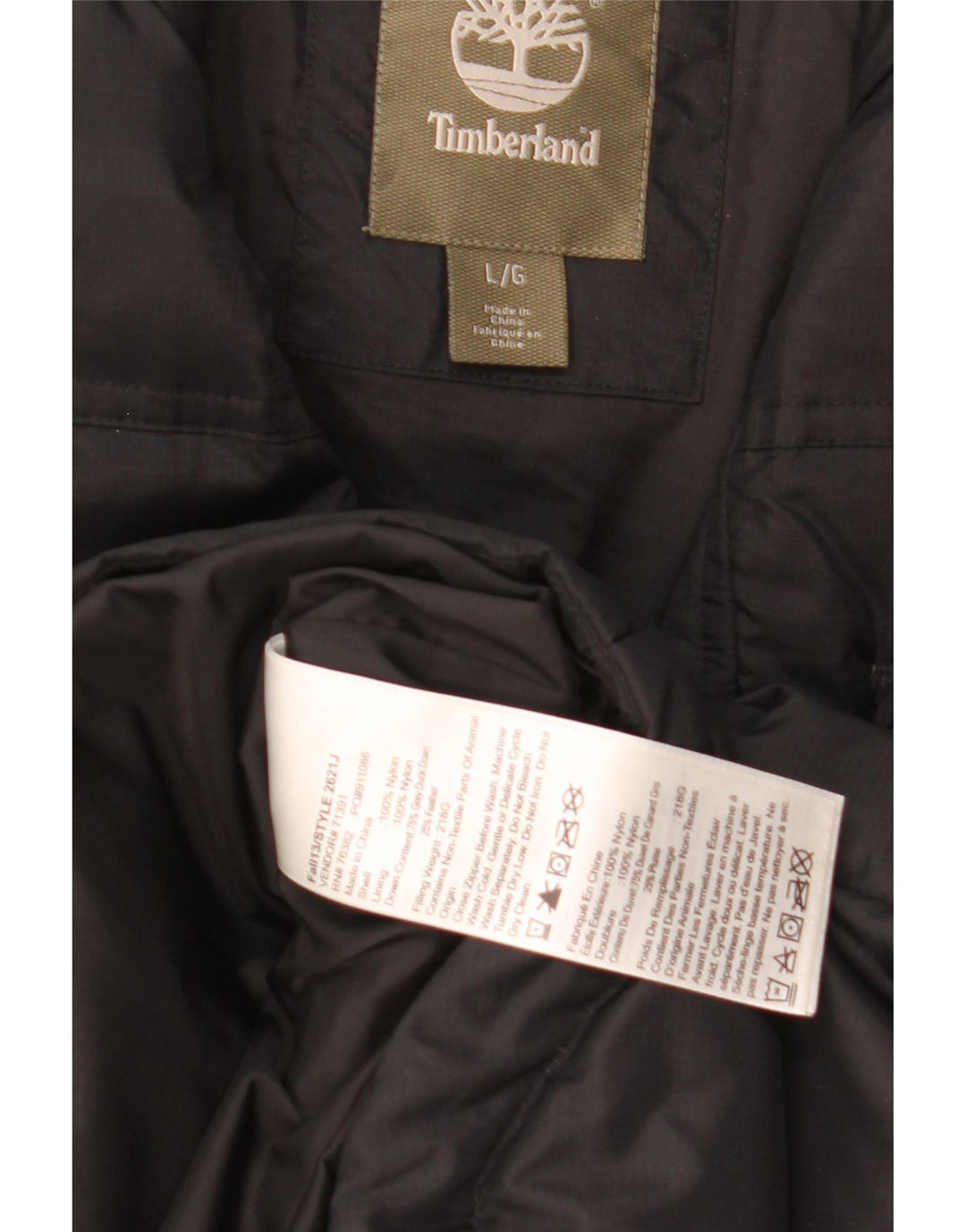Timberland Veste rembourrée pour homme UK 40 Large Noir Nylon