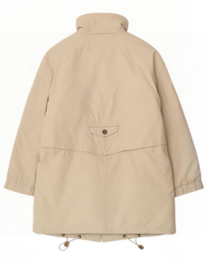 vintage Femme Loose Fit Rembourré Manteau EU 42 Grand Beige Polyester