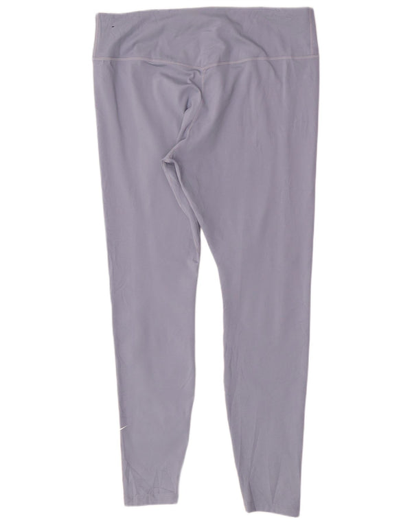 Nike Leggings Femme UK 18 XL Bleu Polyester Sports