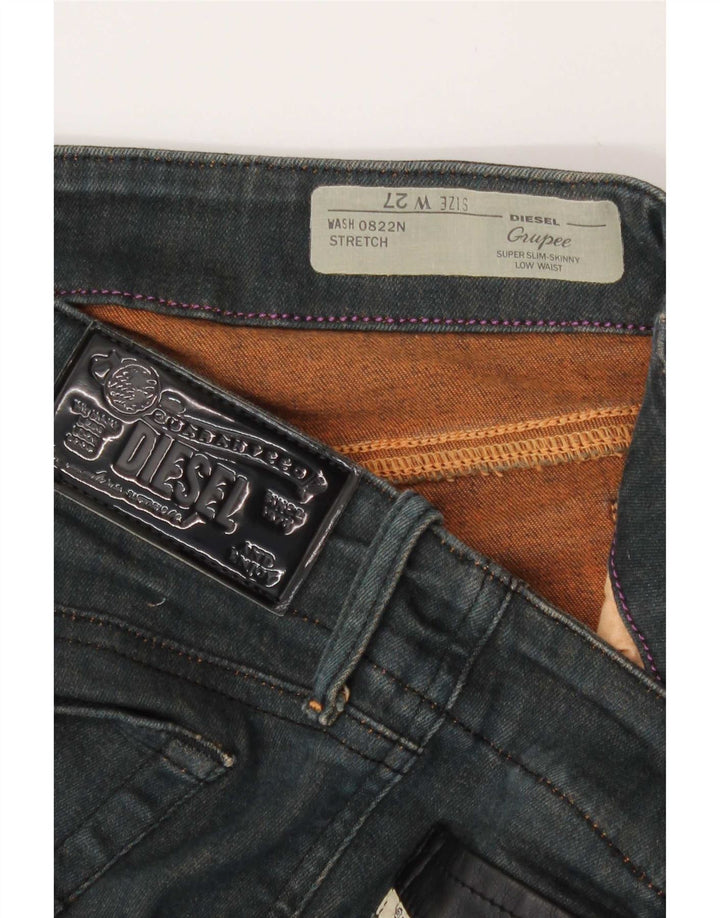 Diesel Femme Grupee Denim Short W27 Petit Bleu Marine Coton