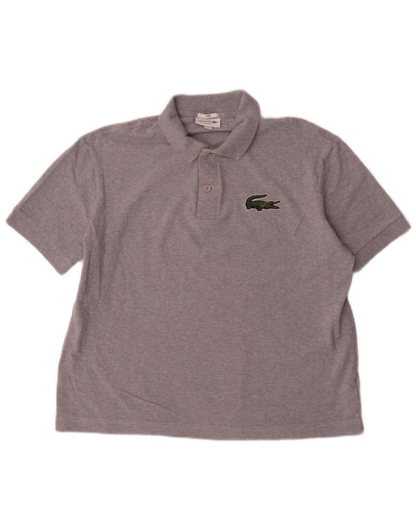 Lacoste Mens Unisex Loose Fit Polo Shirt Large Grey Flecked Cotton