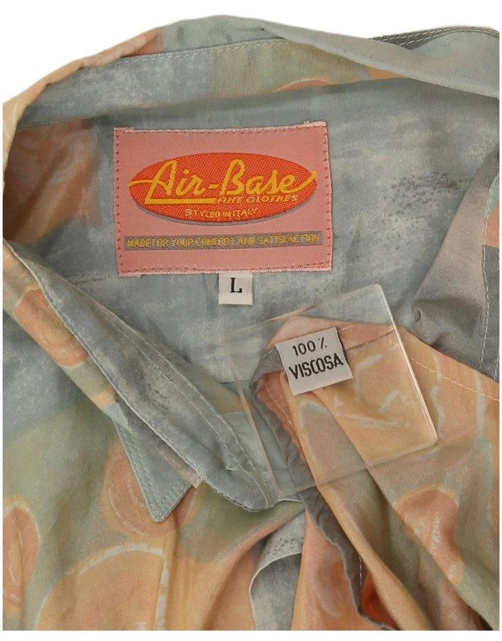 Chemise à manches courtes à motif abstrait pour hommes Vintage grande multicolore