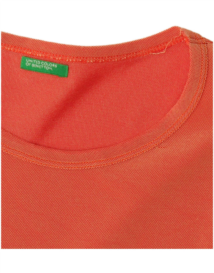 Benetton T-Shirt Femme UK 12 Orange Moyen