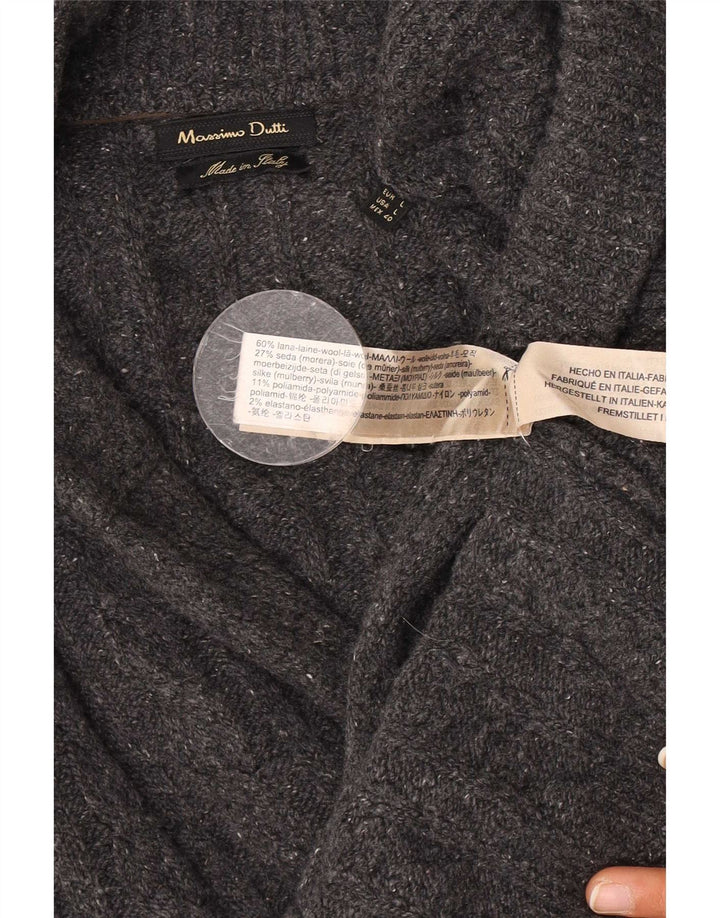 Massimo Dutti Cardigan Homme Pull Large Gris Laine