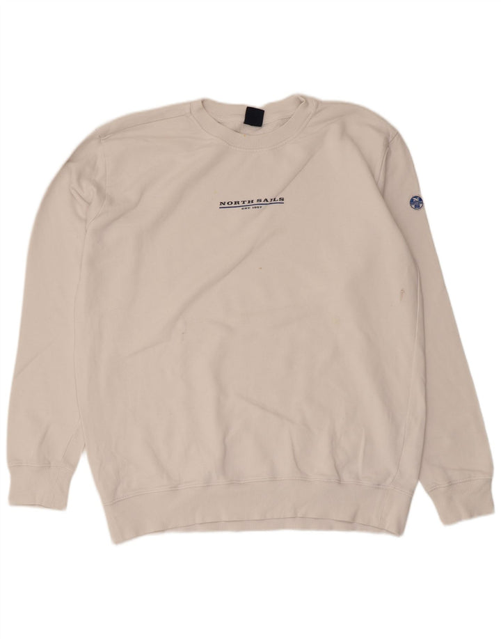 North Sails Sweat-Shirt Homme Blanc Moyen Coton