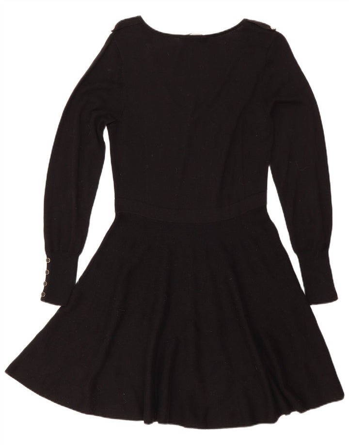 Oasis Robe pull pour femme UK 12 en coton noir moyen