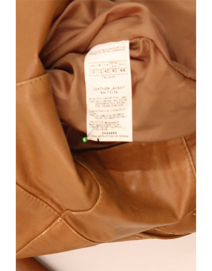Veste en cuir femme vintage UK 12 Cuir brun moyen