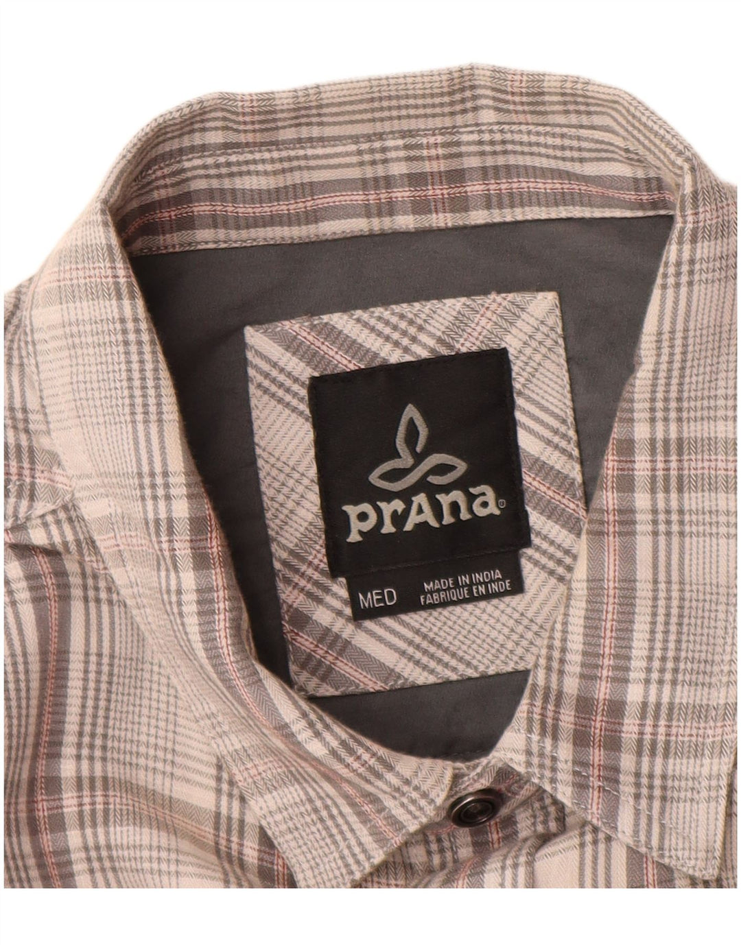 PRANA Chemise en flanelle pour homme en coton à carreaux gris moyen