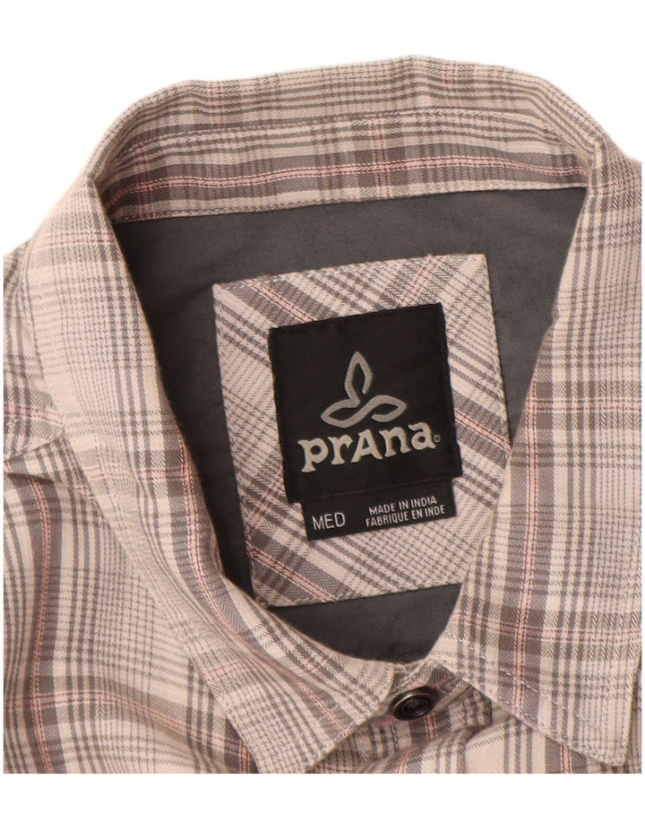 PRANA Chemise en flanelle pour homme en coton à carreaux gris moyen