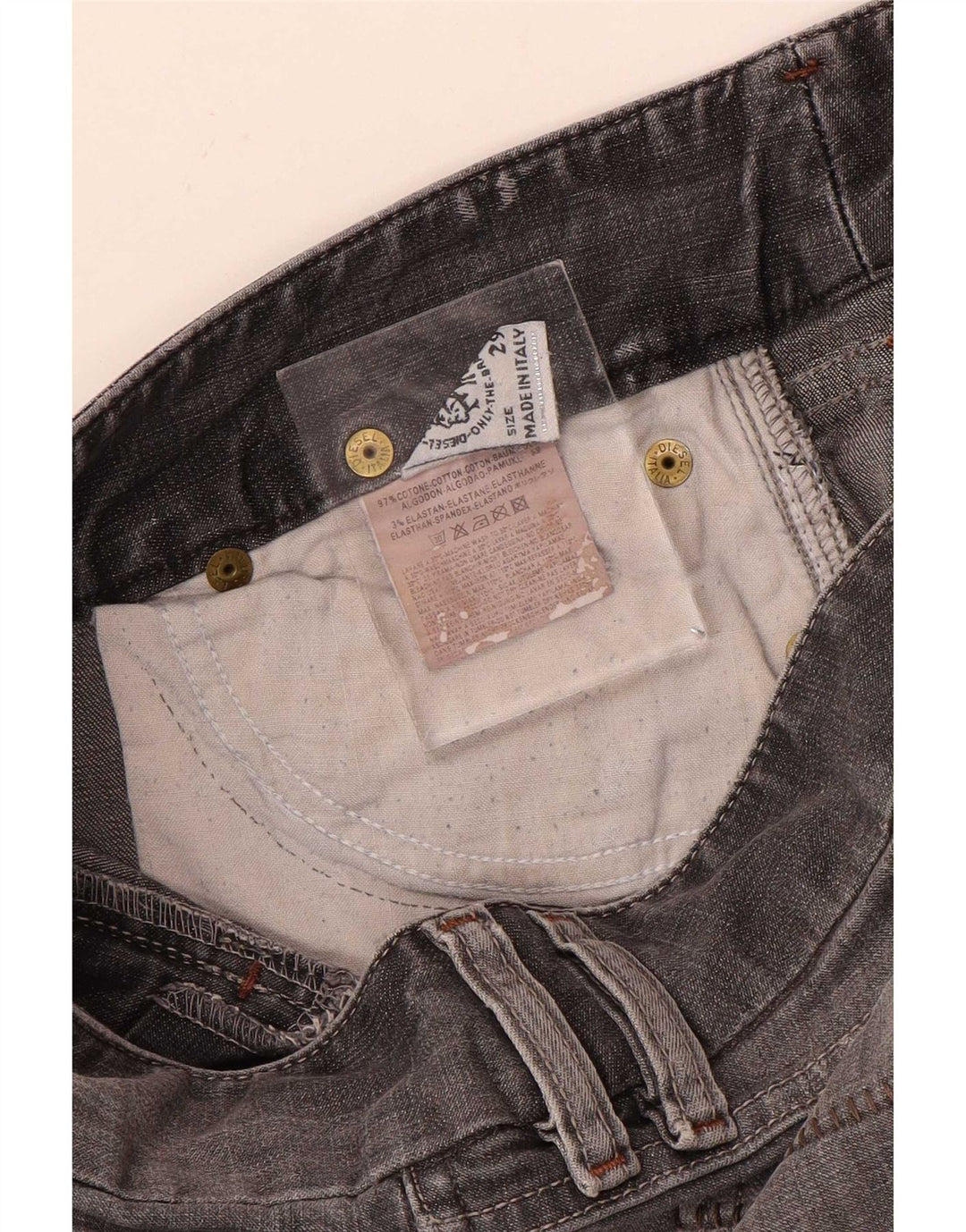 Jean Slim Femme Diesel W29 L31 Gris Coton