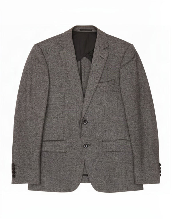 Reiss Veste Blazer 2 Boutons Homme UK 38 Gris Moyen Laine Mouchetée