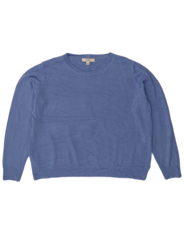 Marks & Spencer Pull ample à col bateau pour femme UK 18 XL Bleu