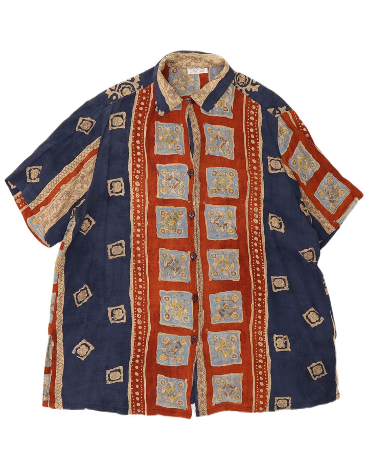 chemise surdimensionnée femme vintage EU 46 XL Géométrique multicolore