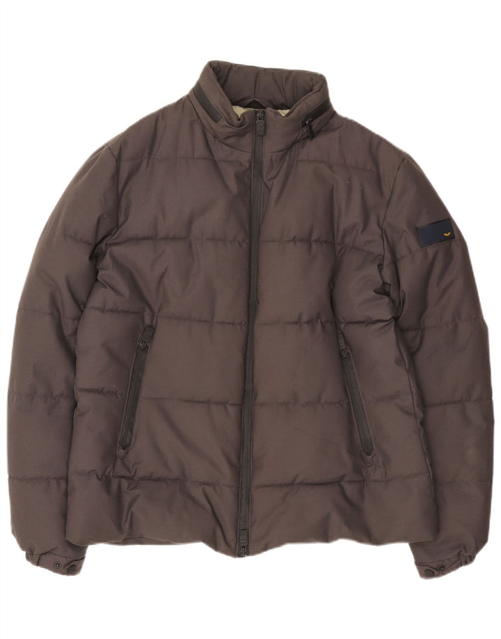 Armata Di Mare Veste matelassée à capuche pour homme UK 40 Large Gris Polyester