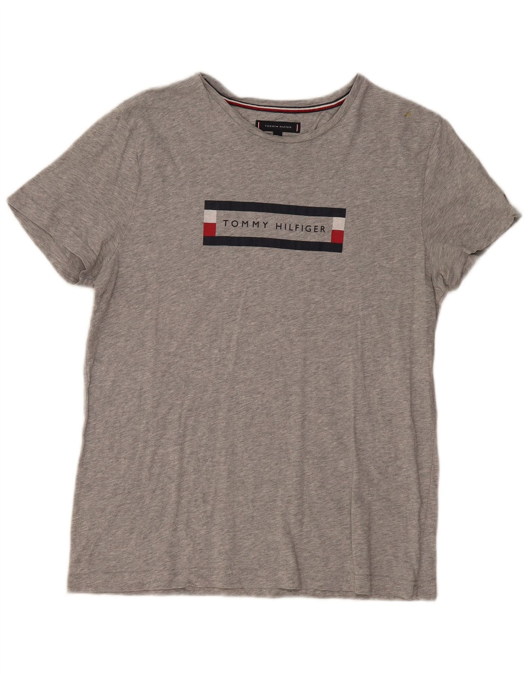 Tommy Hilfiger T-Shirt Graphique Femme Grand Gris Coton