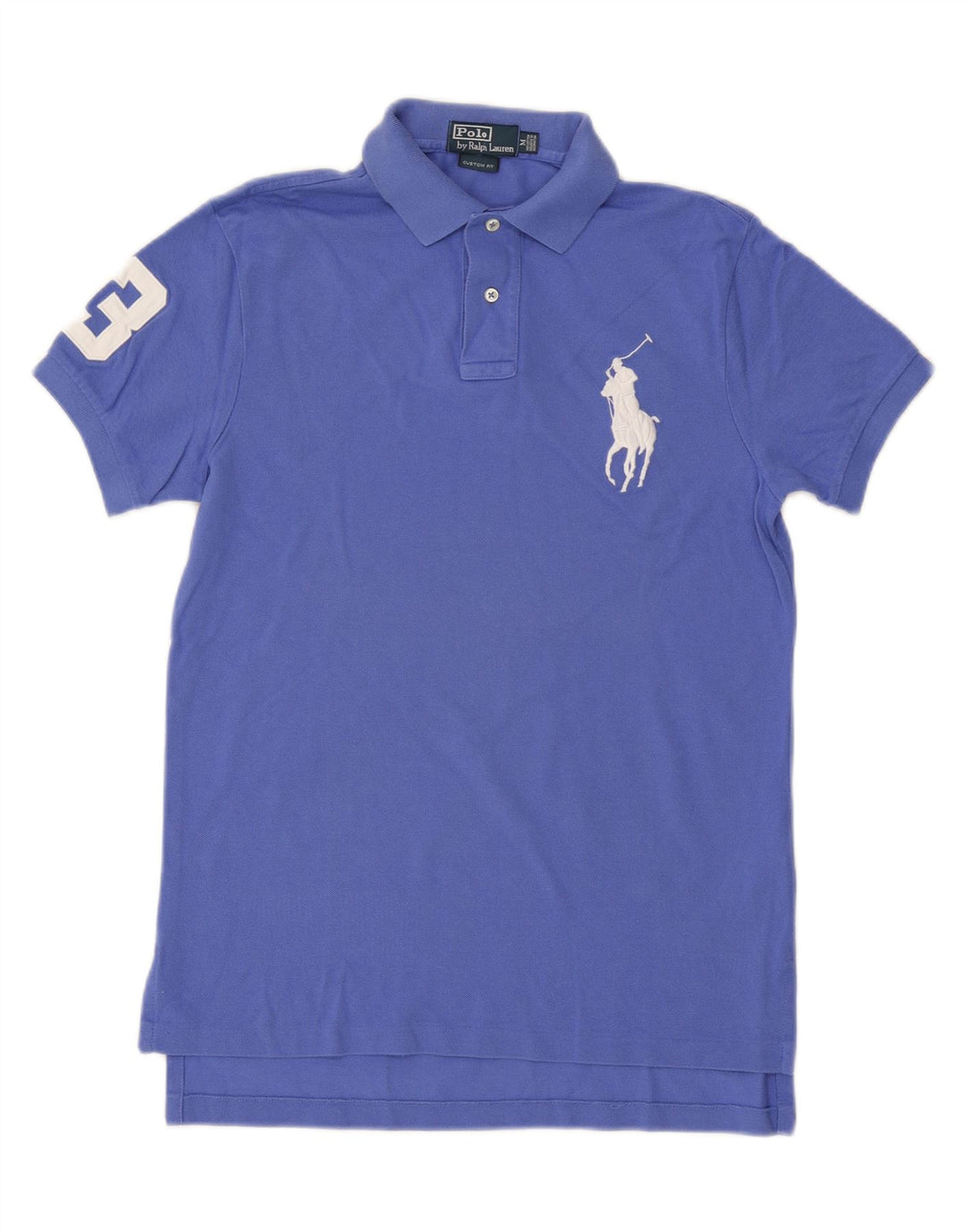 POLO RALPH LAUREN Polo Graphique Coupe Personnalisée Homme Bleu Moyen Coton