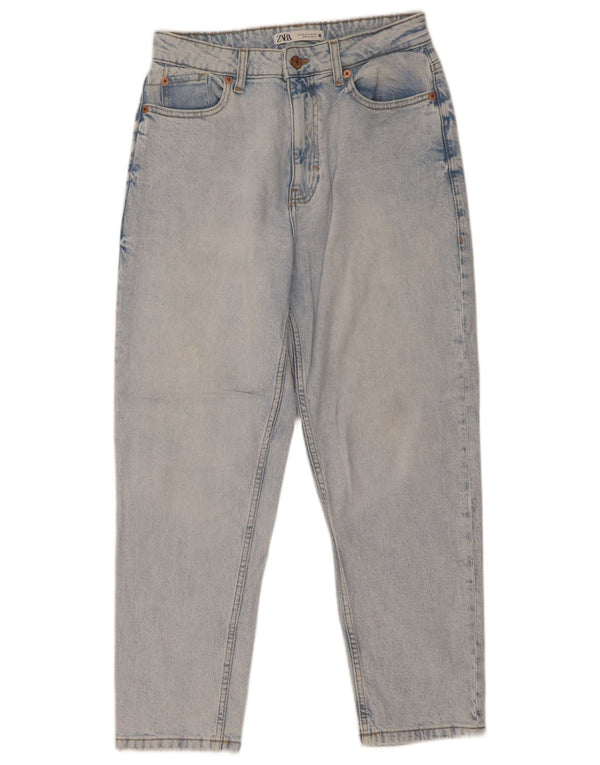 Zara Femme Jean Taille Haute EU 38 Small W28 L27 Bleu Coton