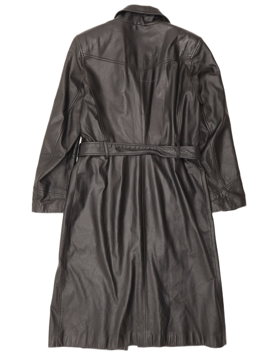 HENNES Manteau en cuir femme EU 42 Grand cuir noir