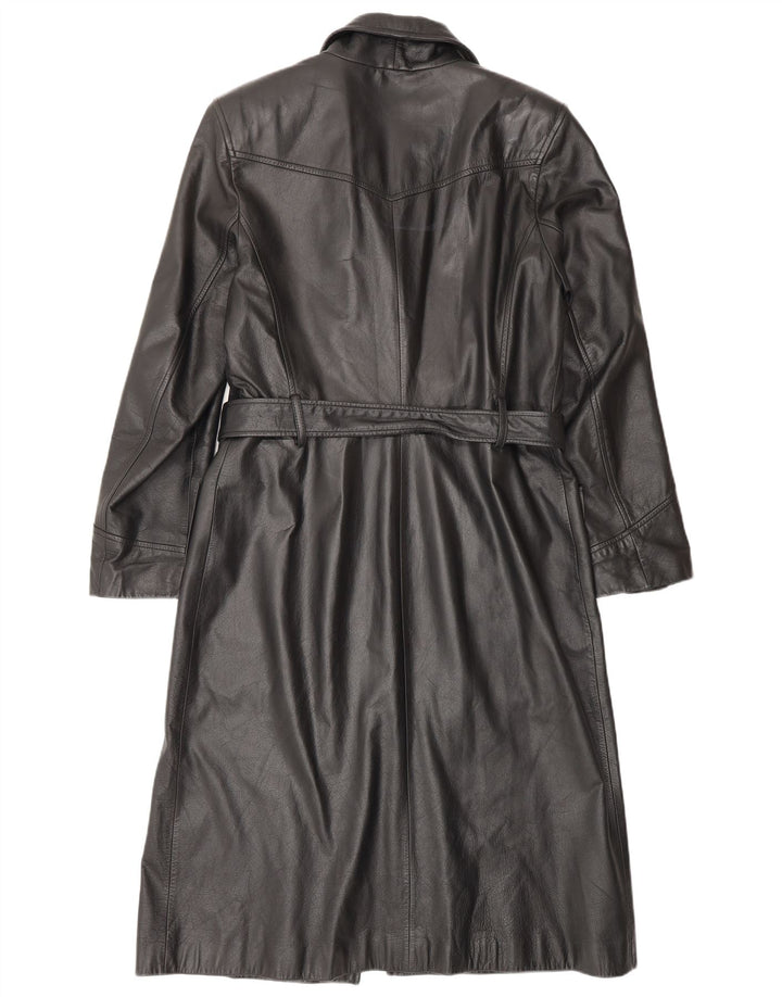 HENNES Manteau en cuir femme EU 42 Grand cuir noir