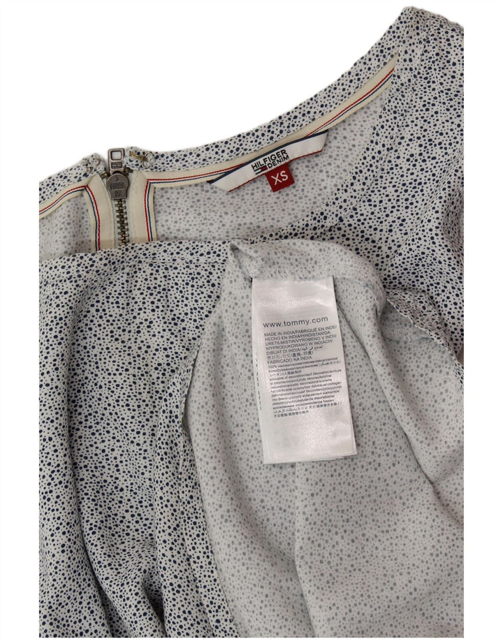 TOMMY HILFIGER Robe trapèze sans manches pour femme UK 6 XS Blanc à pois