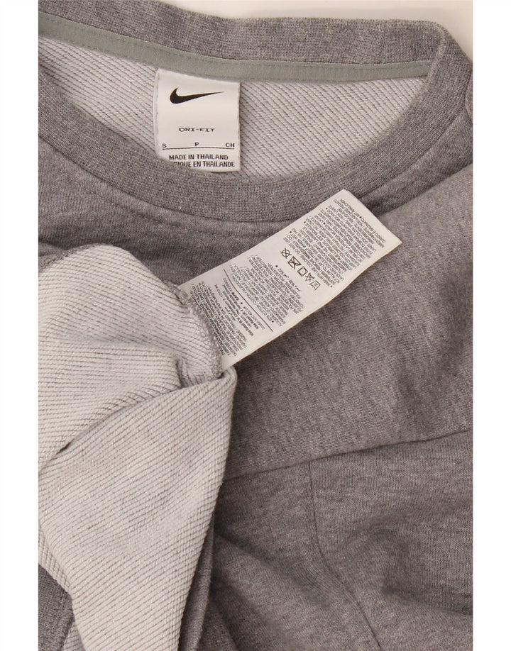 Nike Femme Crop Graphic Sweat-shirt surdimensionné UK 10 Petit Gris
