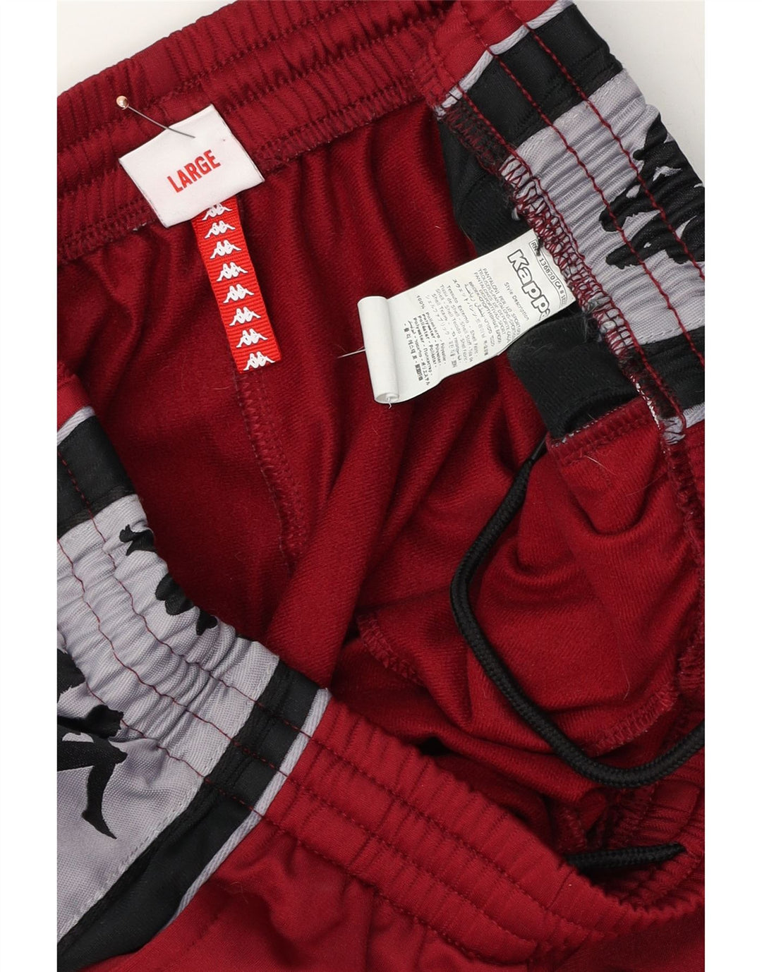 Kappa Pantalon de survêtement graphique pour homme Large en polyester color block bordeaux