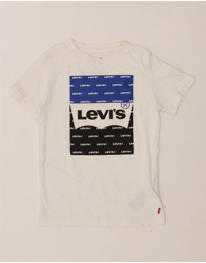 LEVI'S Boys Graphic T-Shirt Top 9-10 Years White Cotton Vintage Levi's and Second-Hand Levi's from Messina Hembry 