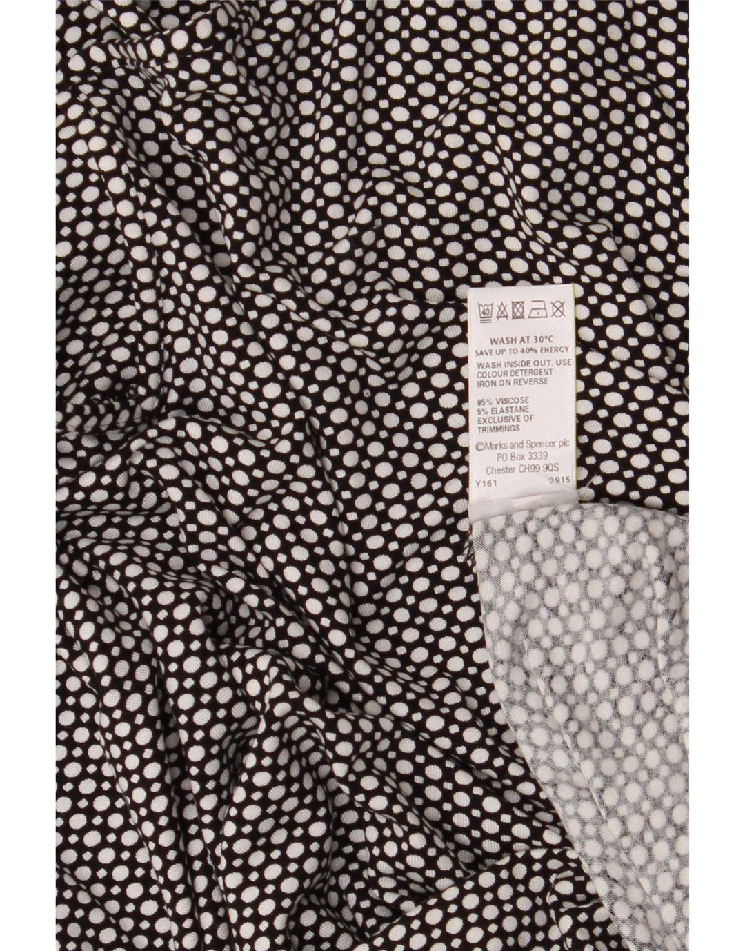 Marks & Spencer Chemisier pour femme UK 44 Large Viscose à pois noirs