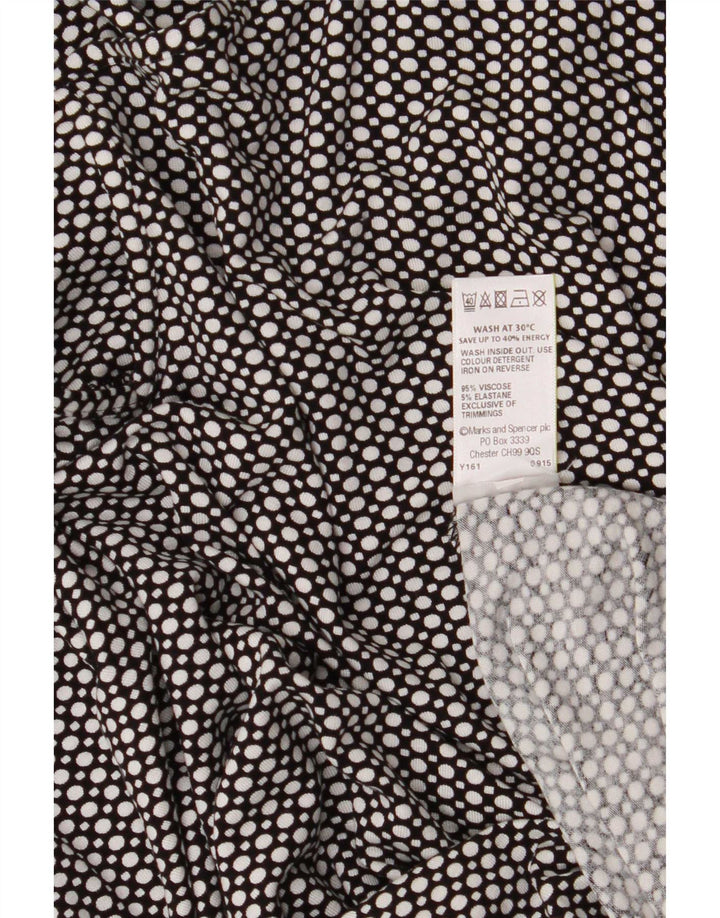 Marks & Spencer Chemisier pour femme UK 44 Large Viscose à pois noirs