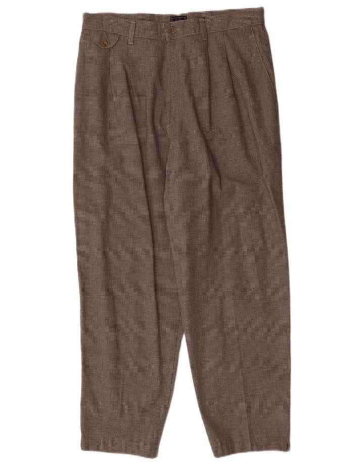 LEE Pantalon chino à chevilles pour femme US 18 2XL W36 L28 Pied-de-poule Marron