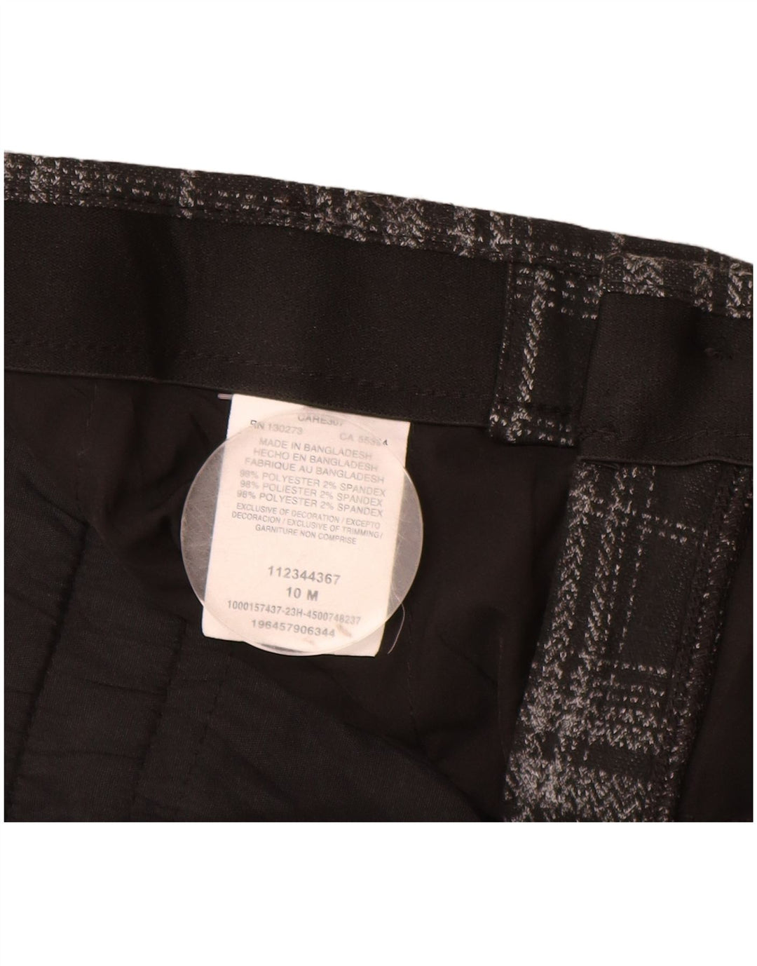 Lee Pantalon Chino Femme US 10 Large W30 L30 Noir à Carreaux Polyester