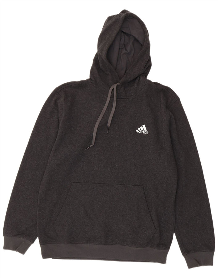 Adidas Pull à capuche pour homme en coton gris moyen