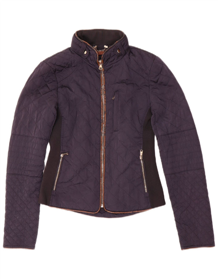 Zara Veste matelassée pour femme UK 6 XS Bleu marine