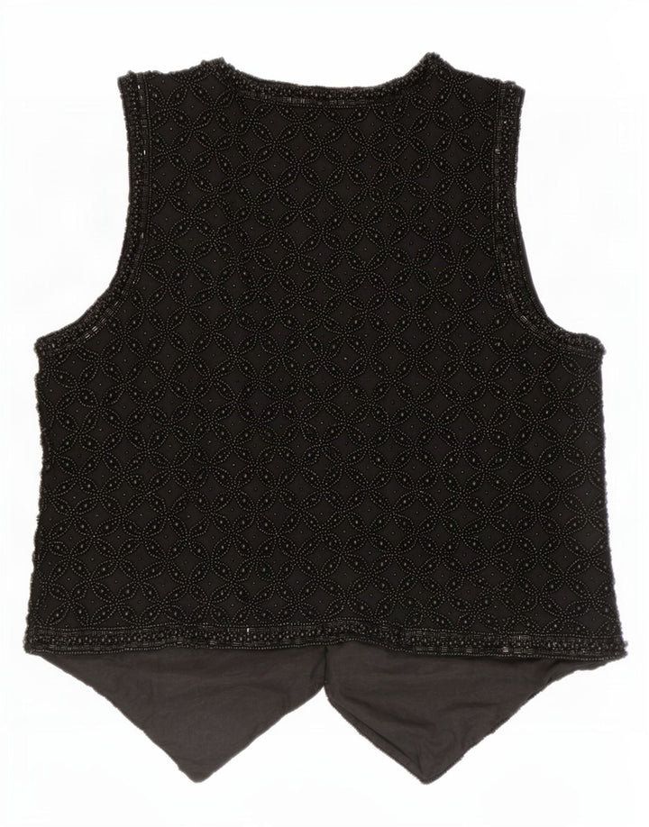 gilet femme vintage UK 14 Moyen Noir