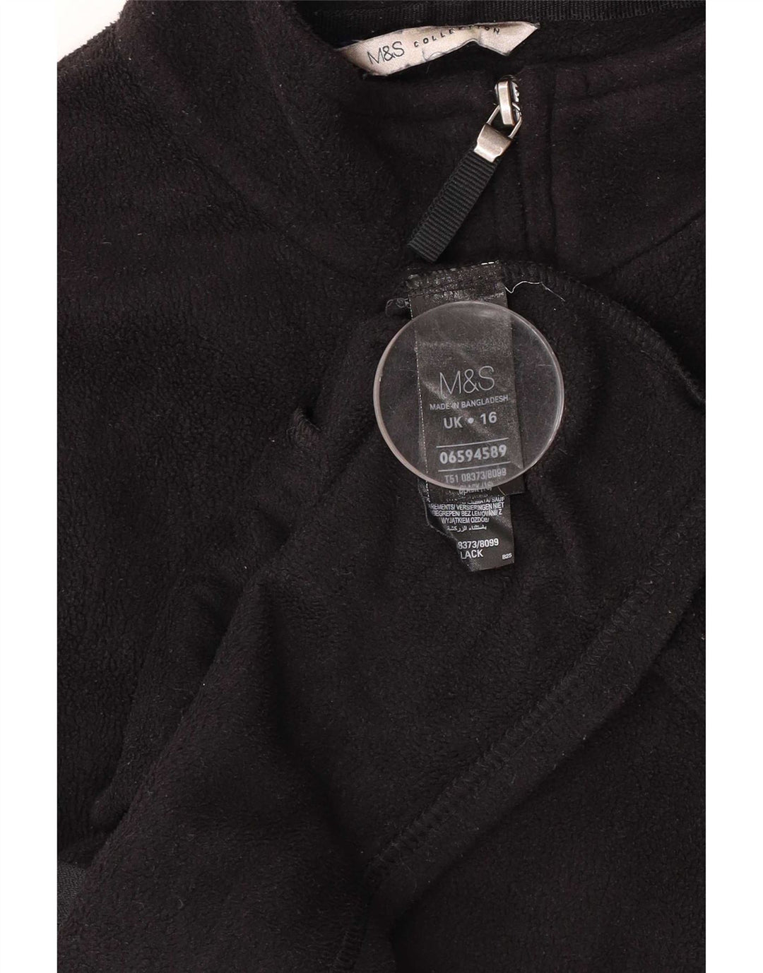 Marks & Spencer Veste polaire pour femme UK 16 Large Noir Polyester