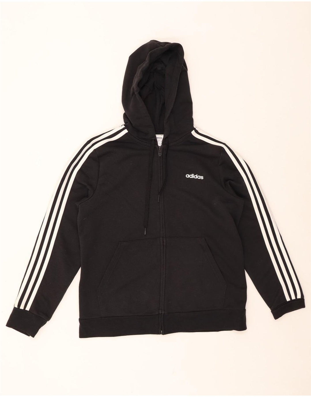 ADIDAS Pull à capuche zippé pour femme UK 20/22 XL Noir Coton